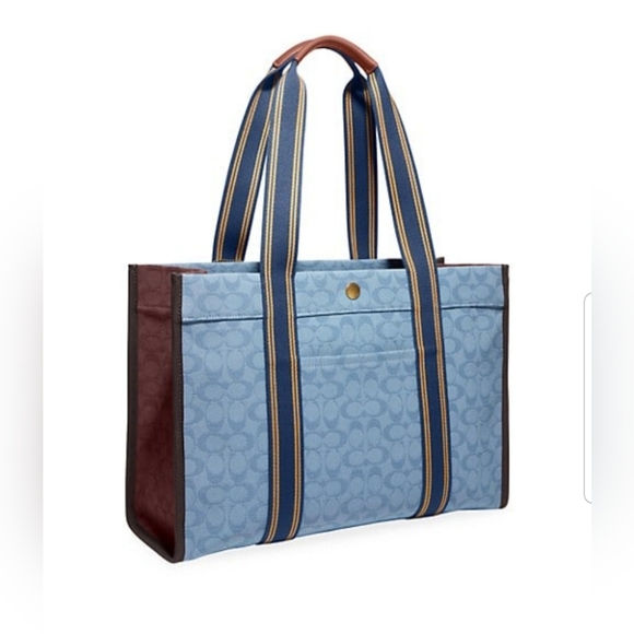 🎀NWT Authentic Coach Jacquard Spin Tote 42. Color: Slate.💖 - Picture 3 of 15